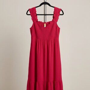Anthropologie Maeve Ruffle Strap Red Dress